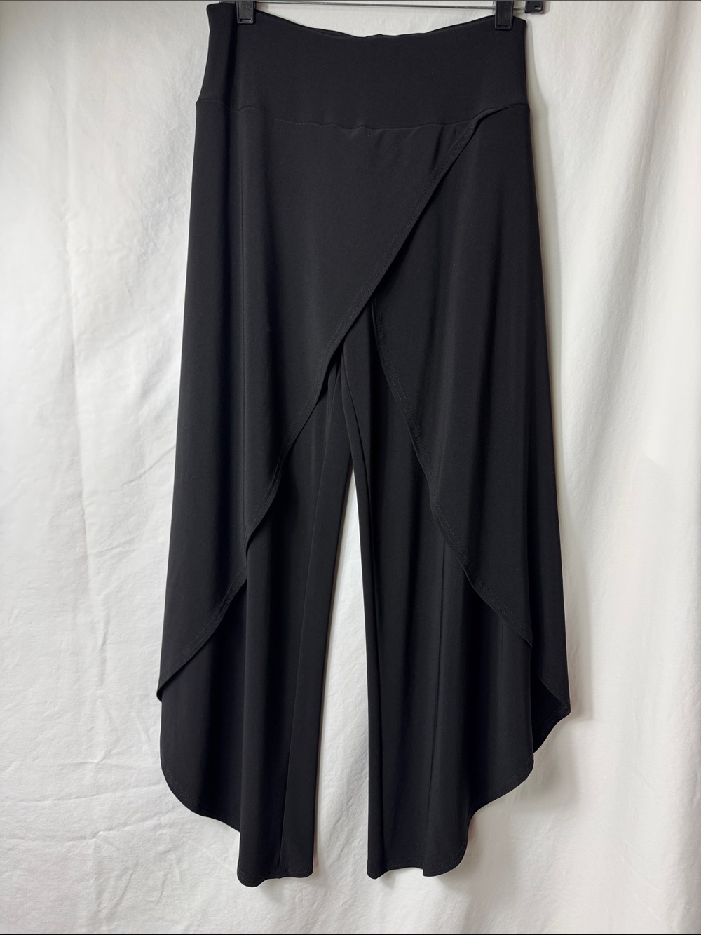 Joseph Ribkoff Black Wide Leg Pants with attached Overlay Skirt